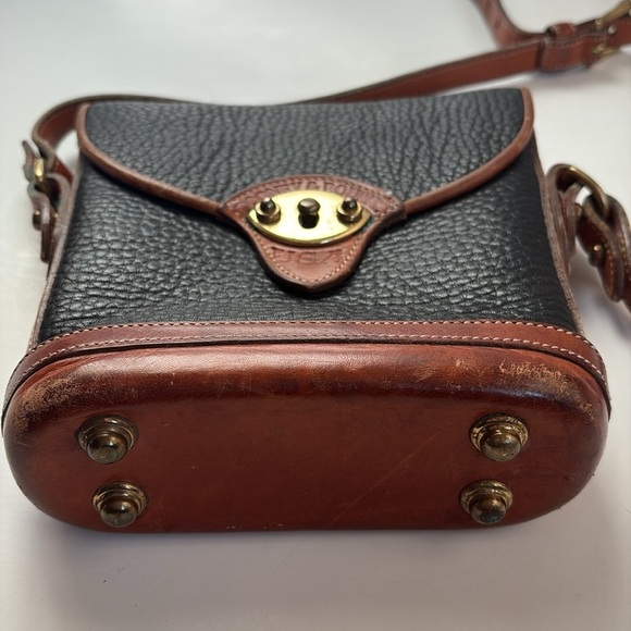 Vintage Dooney & Bourke black leather brown strap and accent mini crossbody - Picture 3 of 16